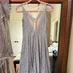 Lace and tulle maxi dress.